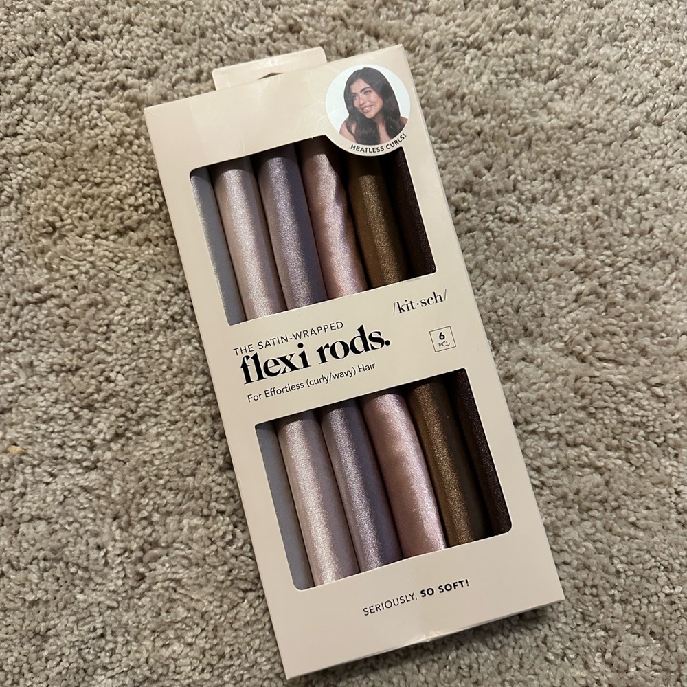 Kitsch Satin-Wrapped Flexi Rods in Pink and Brown - Picture 2 of 4